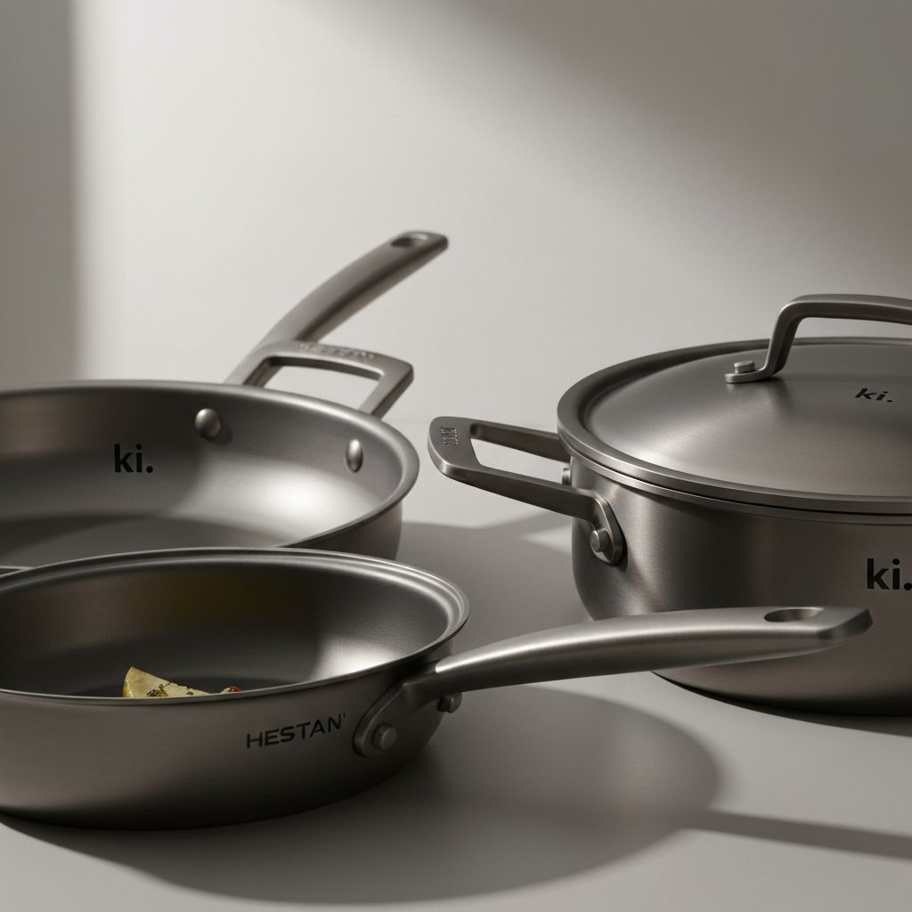 Hestan NanoBond titanium cookware with molecular titanium bonding for extreme durability